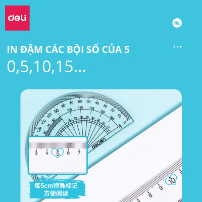 Bộ Thước Kẻ Thước Đo Độ Eke Học Sinh Deli - Bộ Dụng Cụ Học Tập 4 Chiếc  - 79529 79530