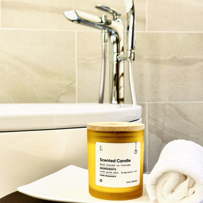 Nến thủy tinh cam nhám 230g