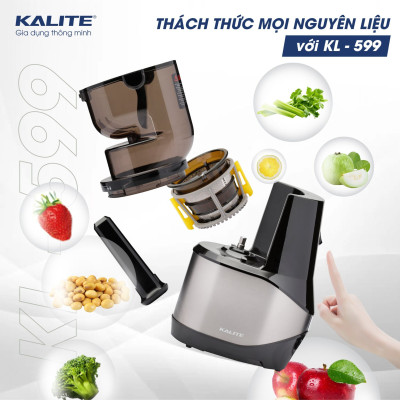 Máy Ép Trái Cây, Máy Ép Chậm Cao Cấp KALITE KL-599 Tiêu Chuẩn Châu Âu , Dung Tích 400 ML Công Suất 400 W - Hàng Chính Hãng