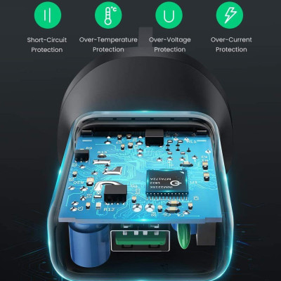 Ugreen UG70594CD213TK PD QC3.0 36W sạc xe cổng type C và usb A chuẩn quick charge 3 màu bạc - HÀNG CHÍNH HÃNG