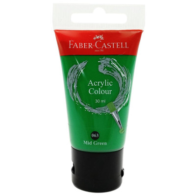 Tuýp màu vẽ acrylic 30ml midgreen (xanh lá trung tính) Faber 1183063