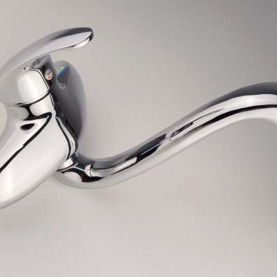 Tên sVòi rửa chén âm tường nóng lạnh Đồng mạ Chrome Eurolife EL-T015AT (Trắng bạc)