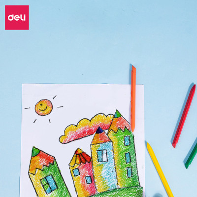Bộ Bút Sáp Màu Hữu Cơ Cho Bé Tập Vẽ Tranh Tô Màu Deli - Không Phai Màu An Toàn Cho Trẻ Không Dính Tay - Phù Hợp Mĩ Thuật Học Sinh
