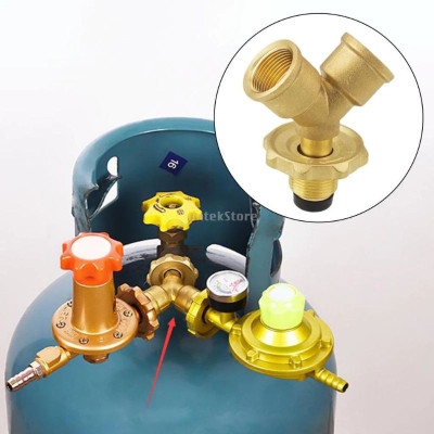 Van chia chữ Y bằng đồng chia 2 van gas sử dụng 1 bình cho 2 bếp gas khác nhau - Hàng Chính Hãng