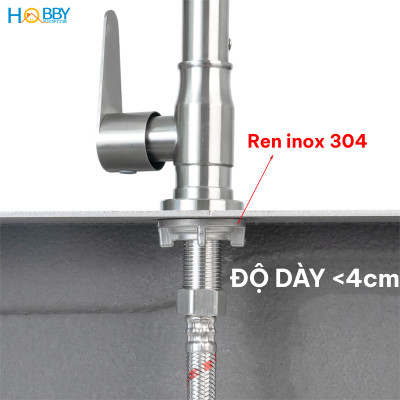 Vòi rửa chén bát lạnh inox 304 Hobby home decor RL1