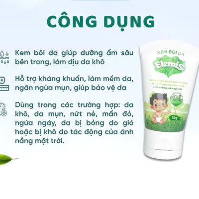 Kem Bôi Da Cho Bé Elemis 30g- Giúp Dịu Mẩn Ngứa, Rôm Sảy ,Hăm Da, Vết Muỗi Đốt Côn Trùng - DK Pharma