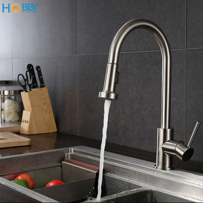 Vòi rửa chén nóng lạnh dây rút 2 chế độ inox 304 Hobby Home Decor VDR4