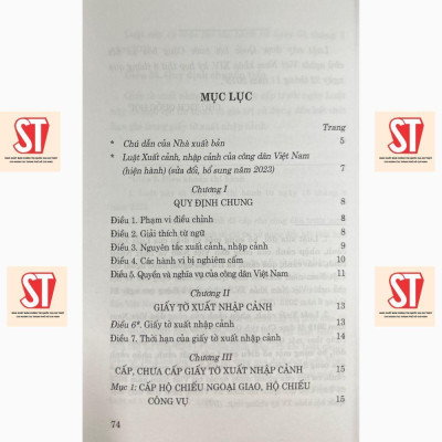 Sách - Luật Xuất Cảnh, Nhập Cảnh Của Công Dân Việt Nam (Hiện Hành) ( Sửa Đổi, Bổ Sung Năm 2023) - NXB Chính Trị Quốc Gia