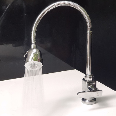 Vòi rửa chén lạnh cần lò xo Đồng mạ Chrome Eurolife EL-RC01 (Trắng bạc)