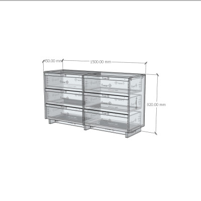 [Happy Home Furniture] MAVIS, Tủ đựng đồ 6 ngăn kéo , 150cm x 45cm x 82cm ( DxRxC), THK_145