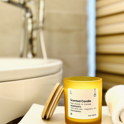 Nến thủy tinh cam nhám 230g