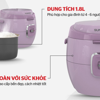 Nồi Cơm Điện 1.8L Sunhouse SHD8663V - Hàng Chính Hãng