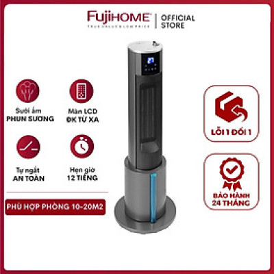 Máy sưởi gốm không khô da phun sương tạo ẩm Nhật Bản nhập khẩu FUJIHOME không đốt oxi tự ngắt tiết kiệm điện - hàng chính hãng