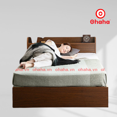 [Miễn phí vận chuyển & lắp đặt] Giường ngủ cao cấp gỗ công nghiệp thiết kế hiện đại có hộc kéo Ohaha - GC002