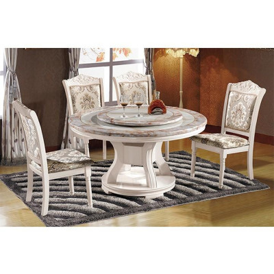 Bộ bàn ăn tròn xoay nhập khẩu Juno Sofa HHP-BA868-13 cao cấp