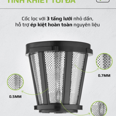 Máy Ép Hoa Quả Olivo SJ22 - Máy Ép Trục Ngang Cao Cấp - Công Suất 150W - Thương Hiệu Mỹ - Hàng Chính Hãng