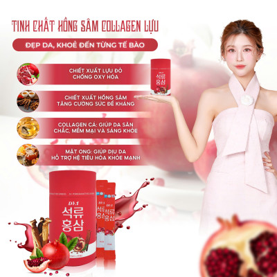 Nước chiết xuất hồng sâm lựu collagen 30 stick Hàn Quốc