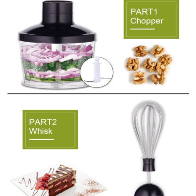 Máy xay sinh tố cầm tay inox 4 trong 1 DSP KM1040 - 2 cối xay 500-700ml - Công suất: 700W - Hàng Chính Hãng