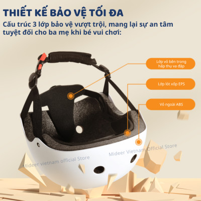 Đồ bảo hộ tay chân kèm mũ cho bé Mideer Protective Clothing Bike, đồ chơi vận động cho bé