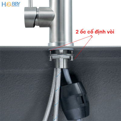Vòi rửa chén nóng lạnh inox 304 dây rút 3 chế độ Hobby home decor VDR10