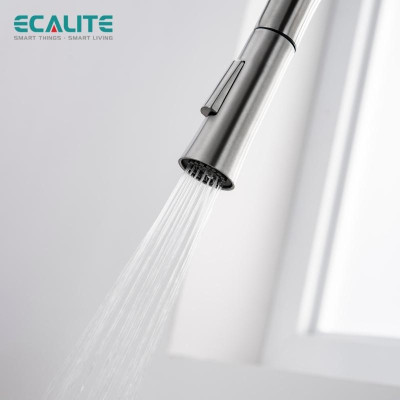 Vòi Rửa Chén Nóng Lạnh Pull-down Ecalite EF-K149S - Có Dây Rút - Điều Chỉnh Tia Nước - Inox 304 Siêu Bền - Hàng Chính Hãng