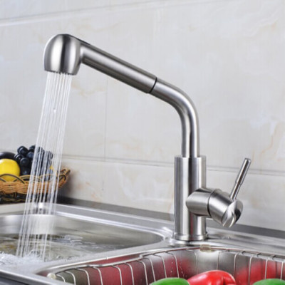 Vòi rửa bát nóng lạnh inox 304 rút dây 01 