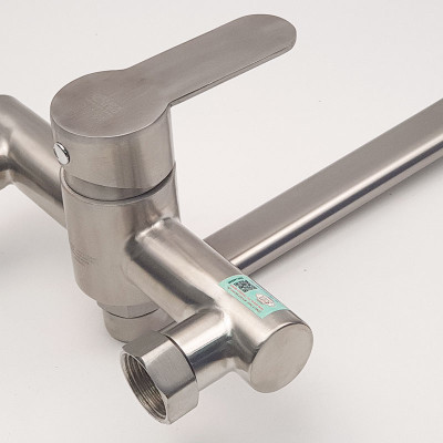 Vòi rửa chén nóng lạnh âm tường Inox SUS 304 Eurolife EL-T019AT (Trắng bạc)