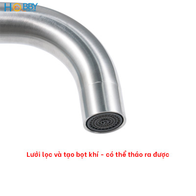 Vòi chậu rửa chén bát nóng lạnh inox 304 cao cấp Hobby home decor CRC1
