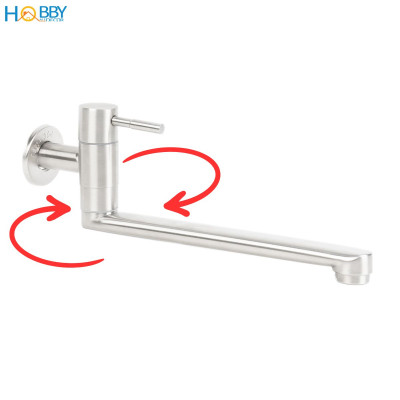 Vòi rửa chén gắn tường dòng lạnh inox 304 Hobby home decor VT4