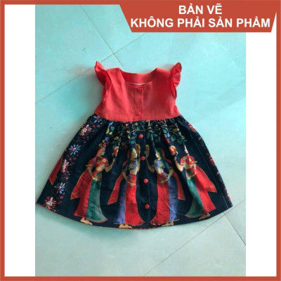 Rập đầm cánh tiên cho bé - Rập giấy A0 mã R400 (BẢN VẼ)