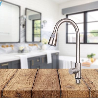 Vòi rửa chén dây rút nóng lạnh 2 chế độ inox 304 Hobby Home Decor VDR1