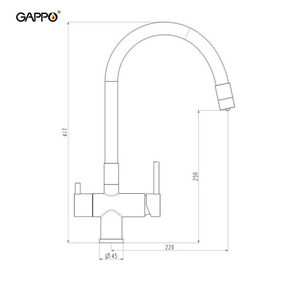 VÒI BẾP CAO CẤP 3 ĐƯỜNG NƯỚC TÍCH HỢP RO NHẬP KHẨU NGA GAPPPO G4398-30 CẦN MỀM UỐN - HÀNG CHÍNH HÃNG