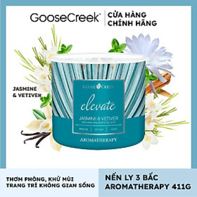 Nến ly 3 bấc Aromatherapy Goose Creek (411g) - Jasmine & Vetiver