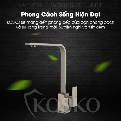 Vòi nước rửa chén KOSKO inox 304, vòi rửa chén bát thân dẹt phù hợp với nhiều loại bồn rửa chén và chậu rửa bát chén khác nhau