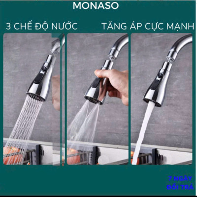 Đầu Nối Vòi Nước Bồn Rửa Chén Đa Năng, 3 Chế Độ Phun, Xoay 720° Chống Bắn Tung Tóe - HÀNG CHÍNH HÃNG MINIIN