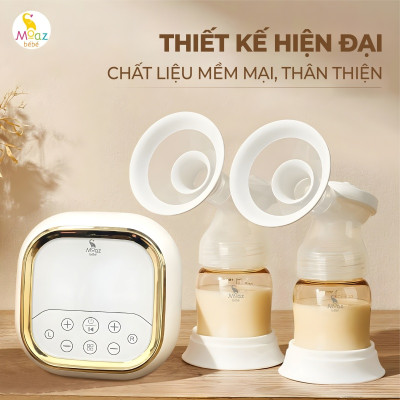 Máy hút sữa điện đôi có dung lượng pin lớn 3600nAh Moaz BéBé MB090 MB-090 Hàng Chính Hãng