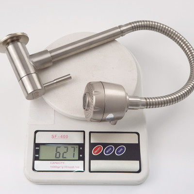 Vòi rửa chén lạnh âm tường Inox SUS 304, cần lò xo Eurolife EL-RC10 (Trắng vàng)