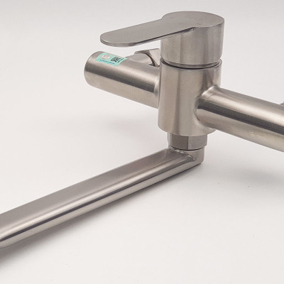 Vòi rửa chén nóng lạnh âm tường Inox SUS 304 Eurolife EL-T019AT (Trắng bạc)