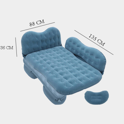 Nệm hơi vải nhung cao cấp có vân lướt sóng cho xe ô tô 7 chỗ, có ô để đồ. Tặng kèm bộ bơm hơi và bộ vá