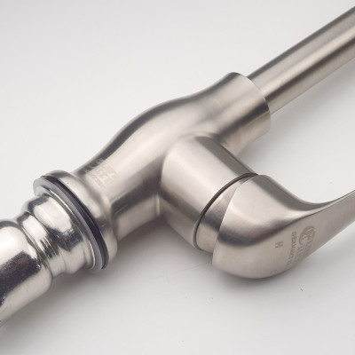 Vòi rửa chén nóng lạnh Inox SUS 304 nguyên khối Eurolife EL-T030 (Trắng vàng)