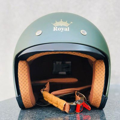 Nón bảo hiểm 3/4 ROYAL M139 có kính âm màu XANH LÍNH NHÁM