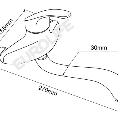 Tên sVòi rửa chén âm tường nóng lạnh Đồng mạ Chrome Eurolife EL-T015AT (Trắng bạc)