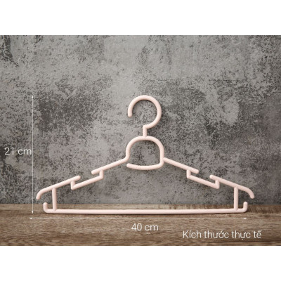 Set 10 cái Móc áo đầm vuông Hara 180 Bằng Nhựa Cao Cấp Inochi Nhật Bản (407 x 80 x 220 mm) - Giao Màu Ngẫu Nhiên