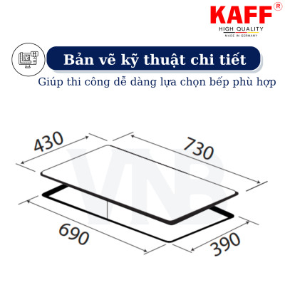 Bếp âm hồng ngoại đôi nhập khẩu Malaysia KAFF KF-073CC - Hàng chính hãng