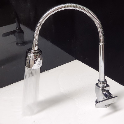 Vòi rửa chén lạnh cần lò xo Đồng mạ Chrome Eurolife EL-RC01 (Trắng bạc)