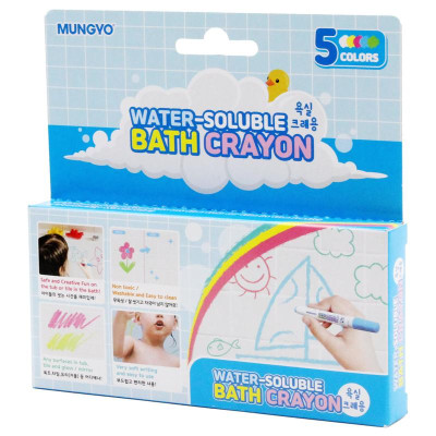 Hộp 5 Bút Sáp Màu Water-Soluble Bath Crayon - Mungyo MWBC-5A