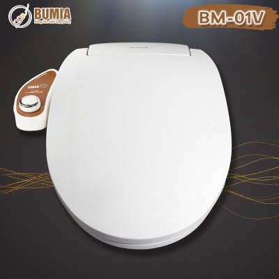 Nắp bồn cầu thông minh dùng cơ, tự rửa vệ sinh hậu môn và vệ sinh cho phụ nữ Bumia bidet, vòi xịt vệ sinh thông minh, mã sản phẩm BM-01V