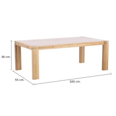 Bàn Cà Phê MAKALU Phòng Khách Màu Gỗ Tự Nhiên, Gỗ Sồi, Kích Thước 100x55x36 cm | Index Living Mall | Nội Thất Nhập Khẩu Thái Lan - Phân Phối Độc Quyền Tại Việt Nam