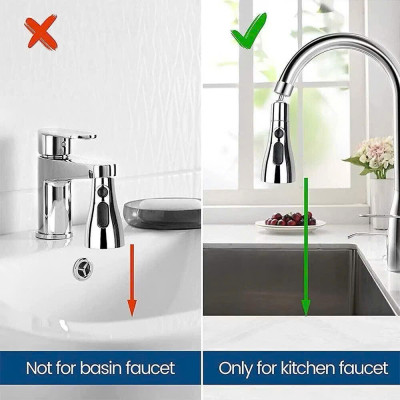 Đầu Nối Vòi Nước Bồn Rửa Chén Đa Năng, 3 Chế Độ Phun, Xoay 720° Chống Bắn Tung Tóe - HÀNG CHÍNH HÃNG MINIIN