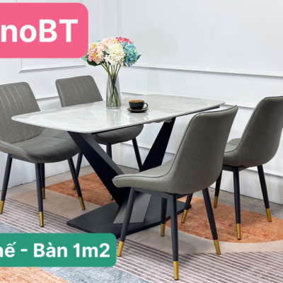 (Khuyến Mãi Sâu )Bộ Bàn Ăn Mặt Đá Cao Cấp 2023 Hàng Sẵn Kho Đủ Màu Lựa Chọn 